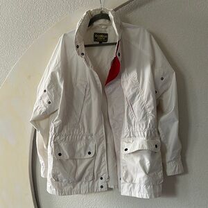 OshKosh B'gosh White Jacket with Red Accents Size Large Vintage